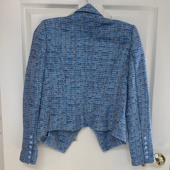 L'AGENCE Brooke Textured Blue Blazer - Picture 3 of 6